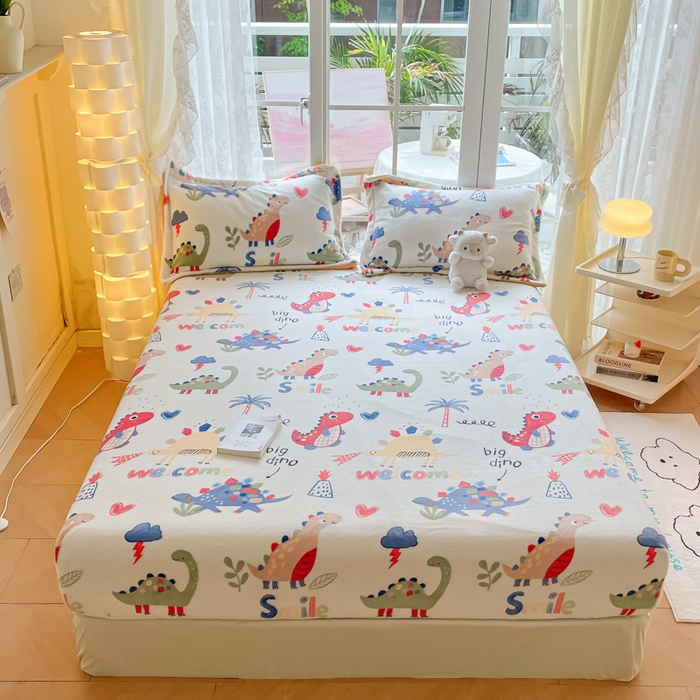 91家纺网 家纺一手货源 找家纺 （总）金盛纺 2025新款高克重牛奶绒印花系列单床笠(可定制)