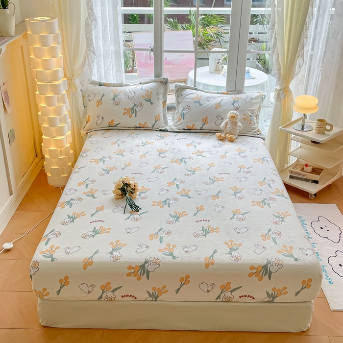 91家纺网 家纺一手货源 找家纺 （总）金盛纺 2025新款高克重牛奶绒印花系列单床笠(可定制)