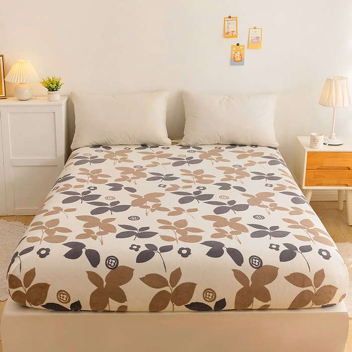 91家纺网 家纺一手货源 找家纺 （总）金盛纺 2025新款高克重牛奶绒印花系列单床笠(可定制)