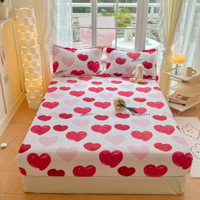 91家纺网 家纺一手货源 找家纺 （总）金盛纺 2025新款高克重牛奶绒印花系列单床笠(可定制)