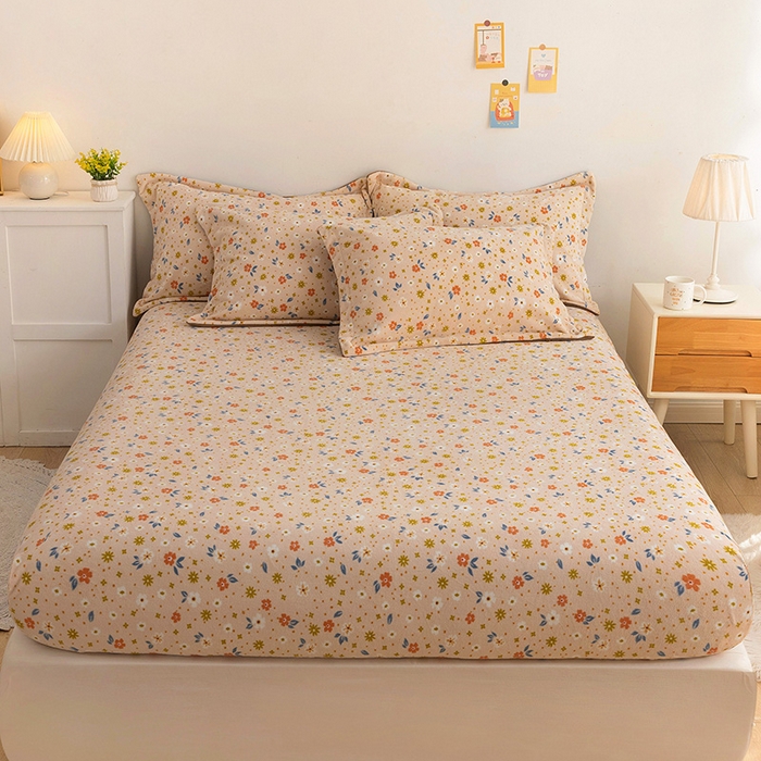 91家纺网 家纺一手货源 找家纺 （总）金盛纺 2025新款高克重牛奶绒印花系列单床笠(可定制)