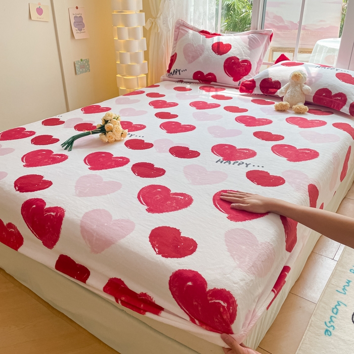 91家纺网 家纺一手货源 找家纺 金盛纺 2025新款高克重牛奶绒印花系列单床笠(可定制) 海洋之心