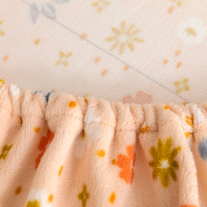 91家纺网 家纺一手货源 找家纺 金盛纺 2025新款高克重牛奶绒印花系列单床笠(可定制) 亦欢（粉）