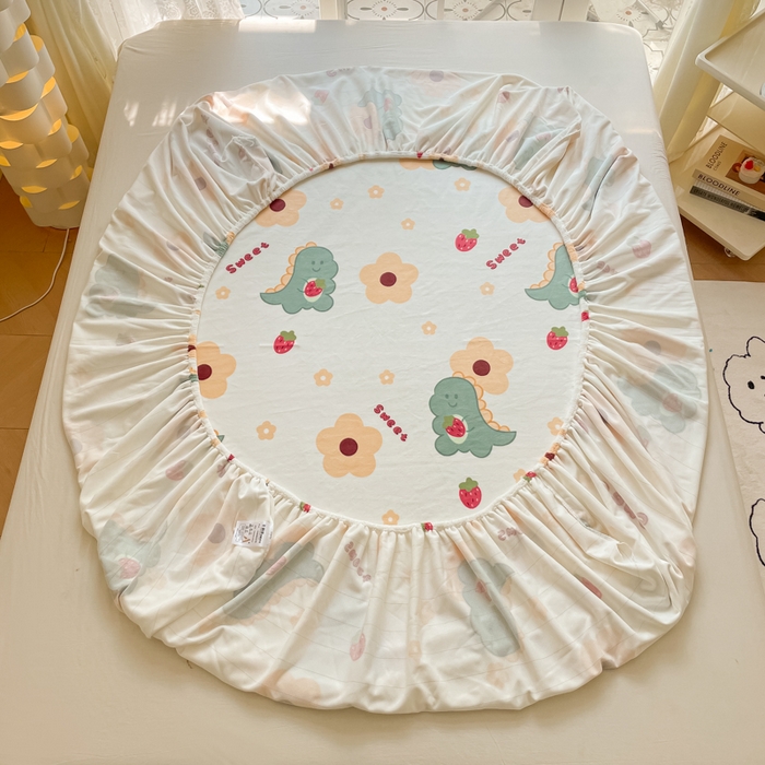 91家纺网 家纺一手货源 找家纺 金盛纺 2025新款高克重牛奶绒印花系列单床笠(可定制) 萌萌哒