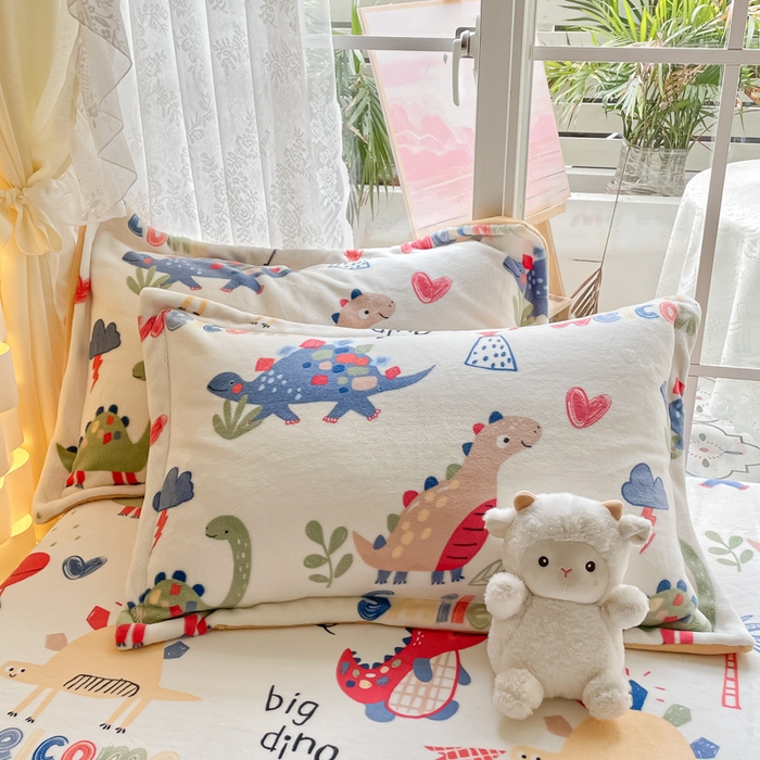 91家纺网 家纺一手货源 找家纺 金盛纺 2025新款高克重牛奶绒印花系列单床笠(可定制) 侏罗纪