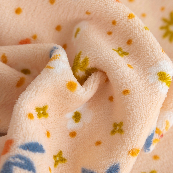 91家纺网 家纺一手货源 找家纺 金盛纺 2025新款高克重牛奶绒印花系列单床笠(可定制) 亦欢（粉）