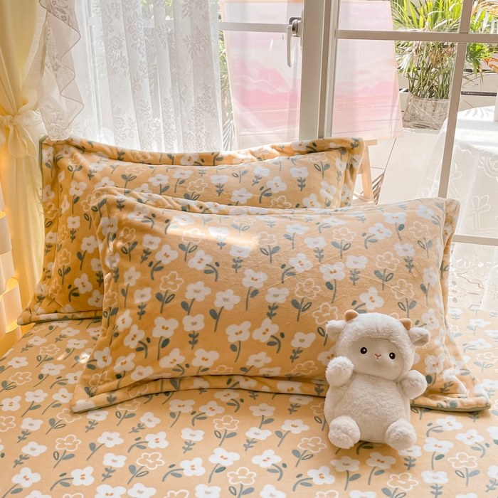 91家纺网 家纺一手货源 找家纺 金盛纺 2025新款高克重牛奶绒印花系列单床笠(可定制) 丽人花都