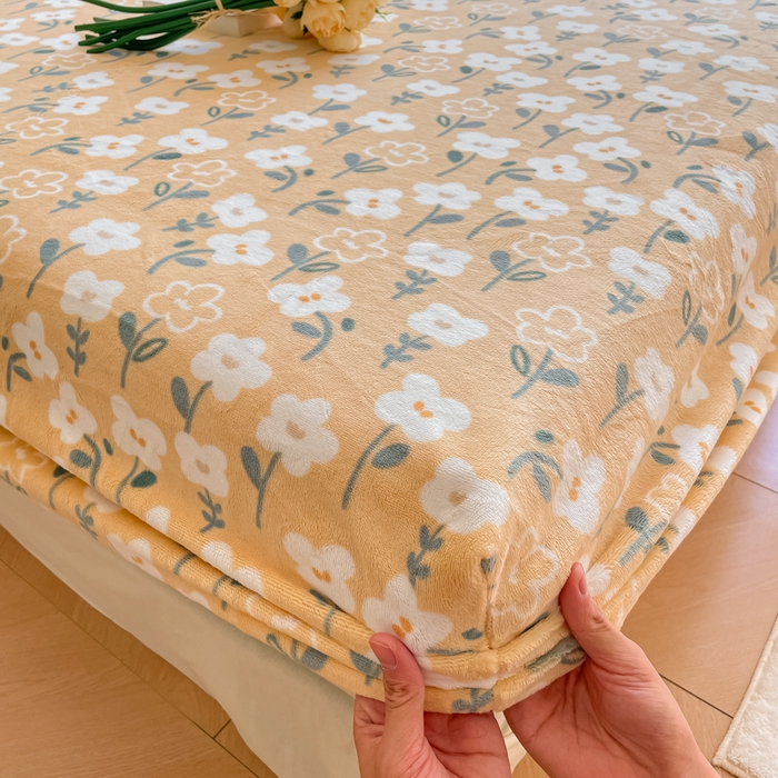 91家纺网 家纺一手货源 找家纺 金盛纺 2025新款高克重牛奶绒印花系列单床笠(可定制) 丽人花都