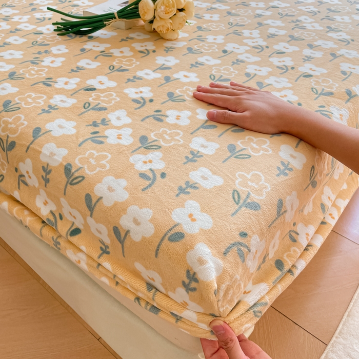 91家纺网 家纺一手货源 找家纺 金盛纺 2025新款高克重牛奶绒印花系列单床笠(可定制) 丽人花都