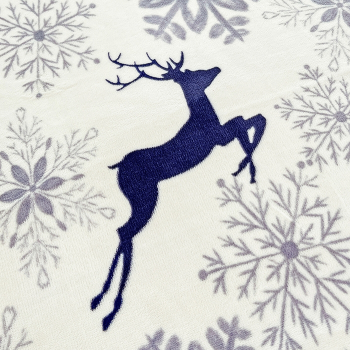 91家纺网 家纺一手货源 找家纺 金盛纺 2025新款高克重牛奶绒印花系列单床笠(可定制) 圣诞鹿