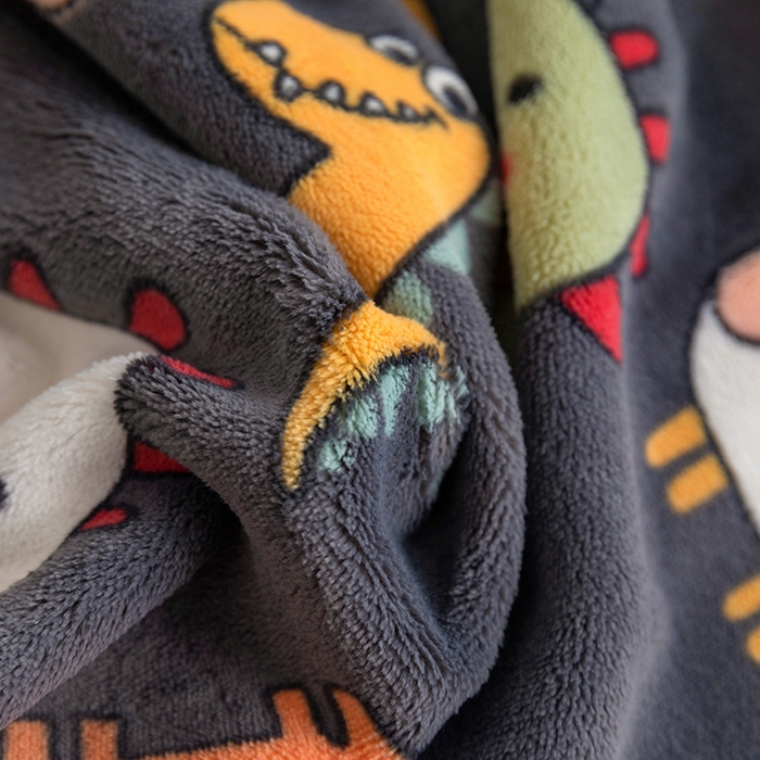 91家纺网 家纺一手货源 找家纺 金盛纺 2025新款高克重牛奶绒印花系列单床笠(可定制) 恐龙王国