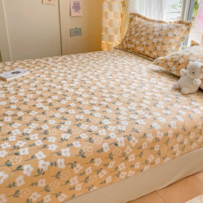 91家纺网 家纺一手货源 找家纺 金盛纺 2025新款高克重牛奶绒印花系列单床笠(可定制) 丽人花都