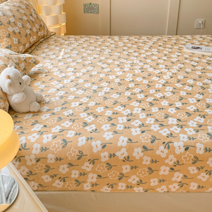 91家纺网 家纺一手货源 找家纺 金盛纺 2025新款高克重牛奶绒印花系列单床笠(可定制) 丽人花都