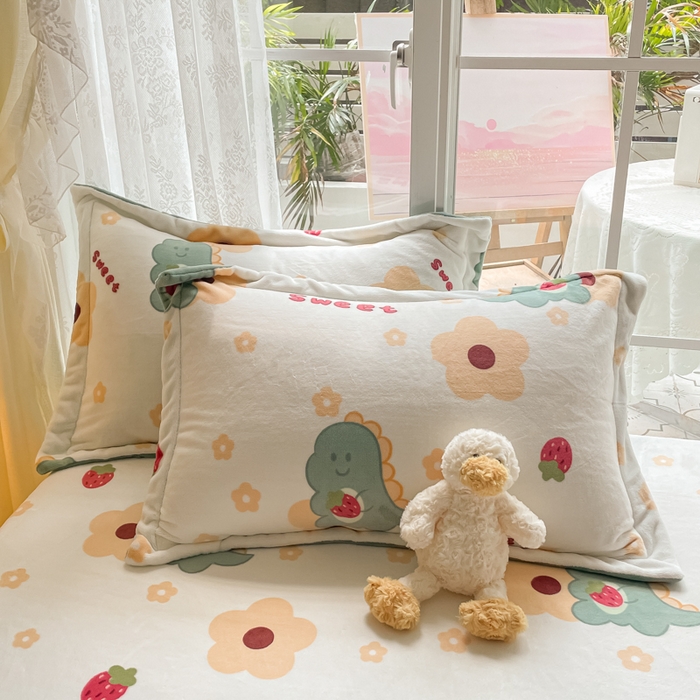 91家纺网 家纺一手货源 找家纺 金盛纺 2025新款高克重牛奶绒印花系列单床笠(可定制) 萌萌哒