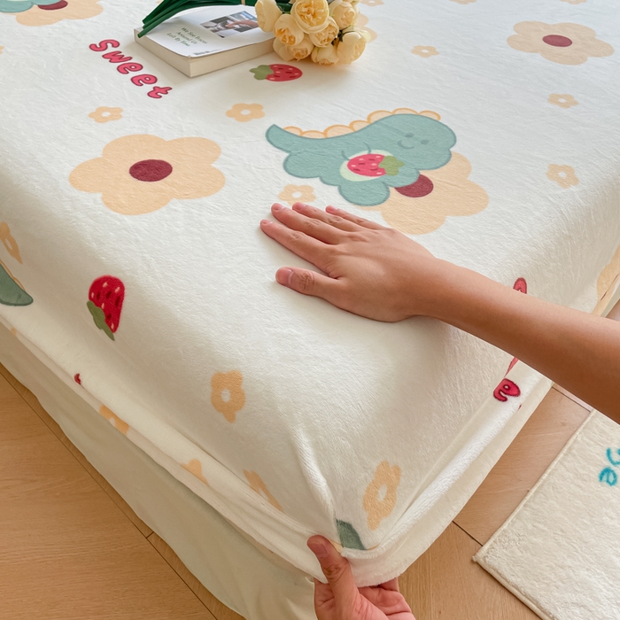 91家纺网 家纺一手货源 找家纺 金盛纺 2025新款高克重牛奶绒印花系列单床笠(可定制) 萌萌哒