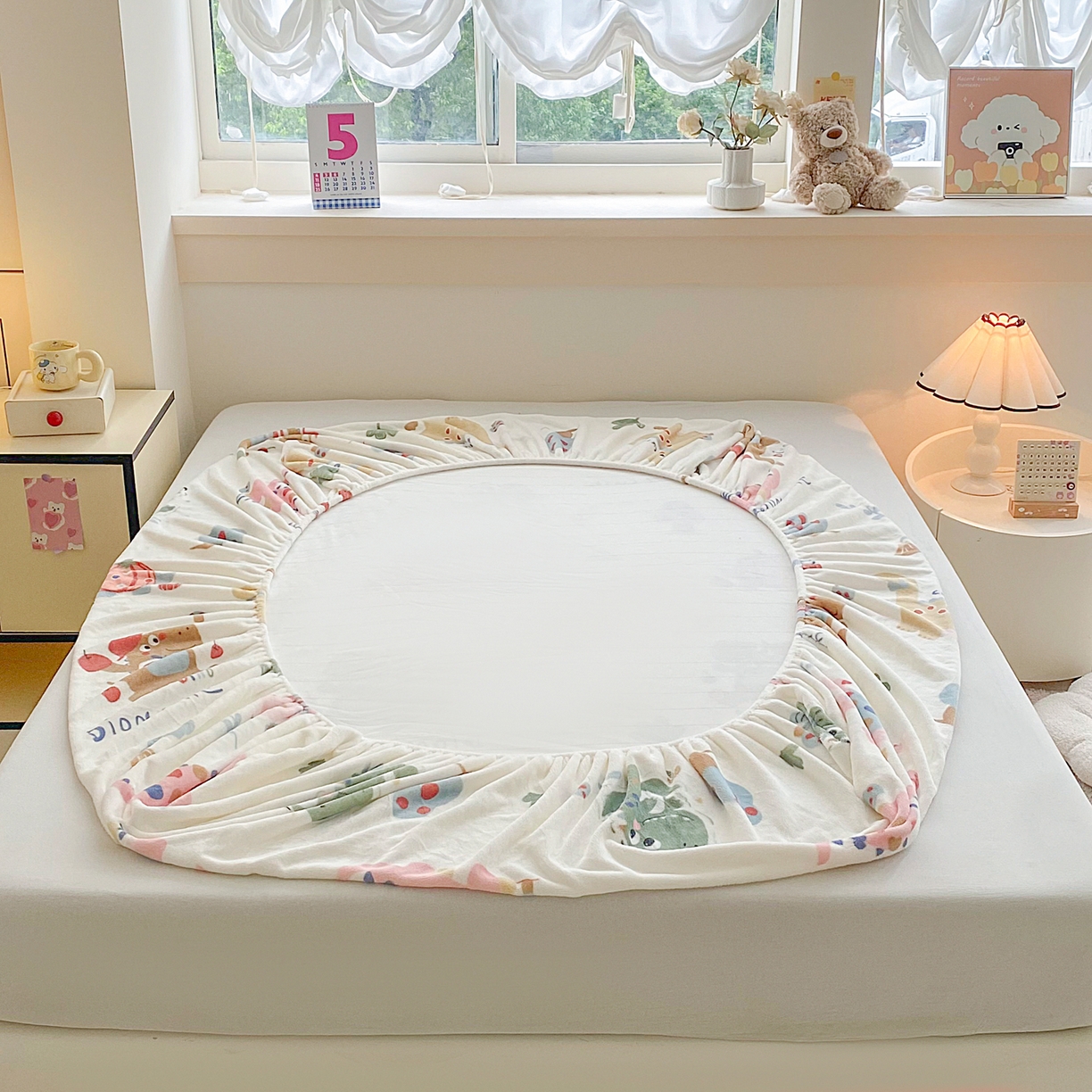 91家纺网 家纺一手货源 找家纺 （总）金盛纺 2025新款高克重牛奶绒印花系列单床笠(可定制)