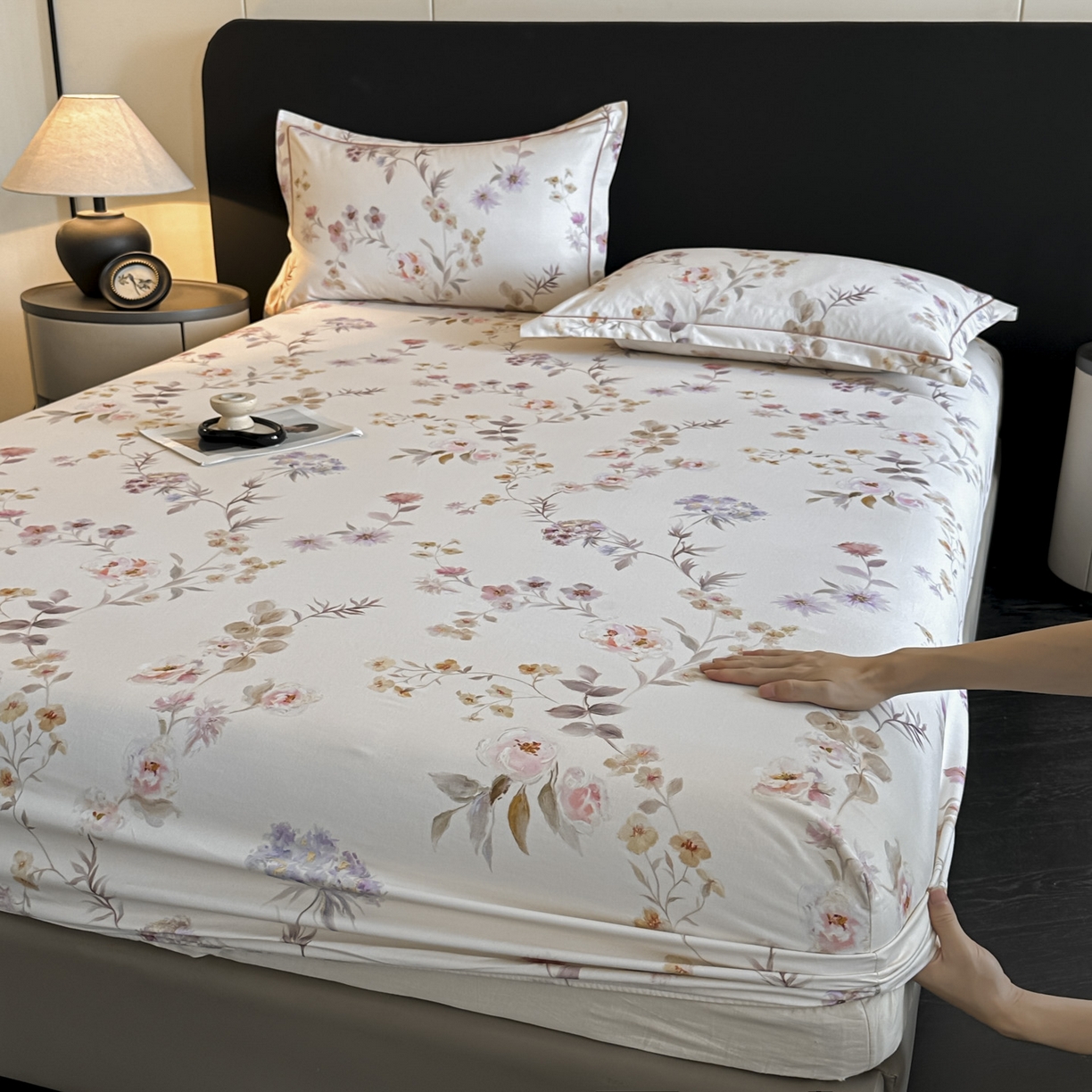 大柏树 2025新款亲肤舒适全棉纯棉磨单床笠 床笠单件 初茅米