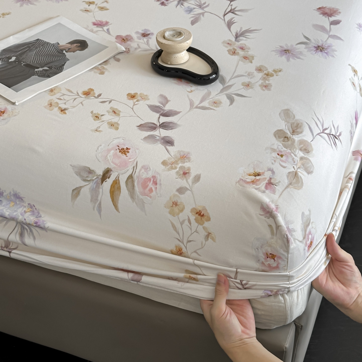 91家纺网 家纺一手货源 找家纺 大柏树 2025新款亲肤舒适全棉纯棉磨单床笠 床笠单件 初茅米