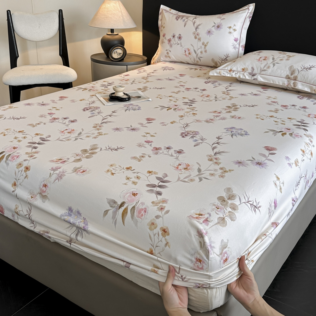 91家纺网 家纺一手货源 找家纺 大柏树 2025新款亲肤舒适全棉纯棉磨单床笠 床笠单件 初茅米