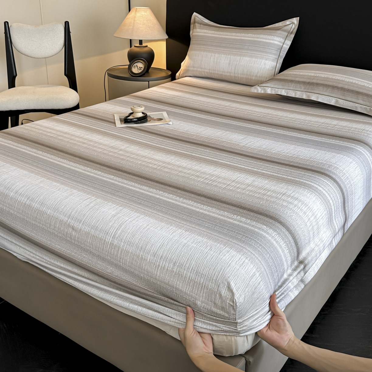 91家纺网 家纺一手货源 找家纺 大柏树 2025新款亲肤舒适全棉纯棉磨单床笠 床笠单件 光遇咖