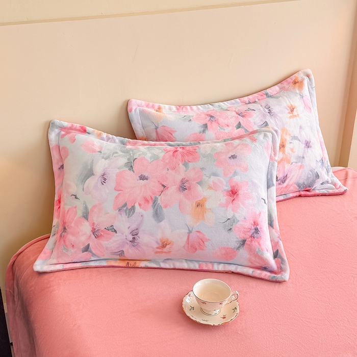 91家纺网 家纺一手货源 找家纺 （总）金盛纺 2025新款牛奶绒印花单枕套单品枕套枕套单件