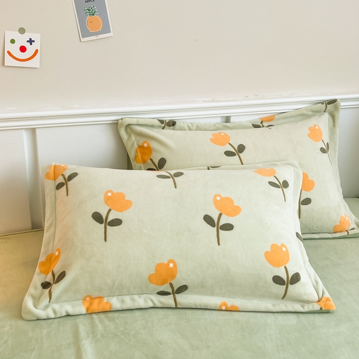 金盛纺 2025新款牛奶绒印花单枕套单品枕套枕套单件 花仙子