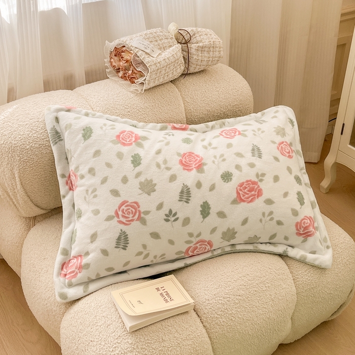 金盛纺 2025新款牛奶绒印花单枕套单品枕套枕套单件 玫瑰花园