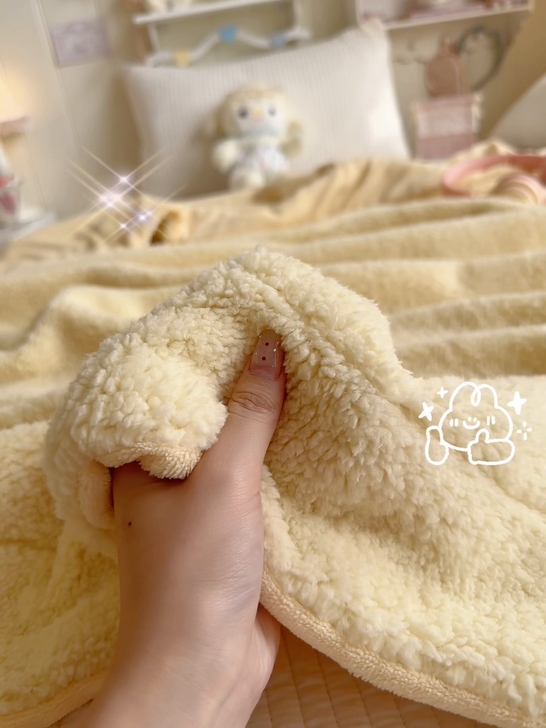 91家纺网 家纺一手货源 找家纺 顾里家纺 2025新款韩系糯叽叽纯色羊羔绒毯毯子 芝士黄