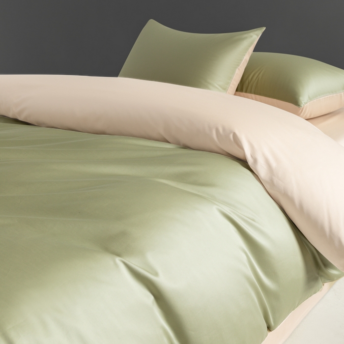 91家纺网 家纺一手货源 找家纺 （总）栩裕纺织 2025新款50S长绒棉经典双拼四件套-孚星