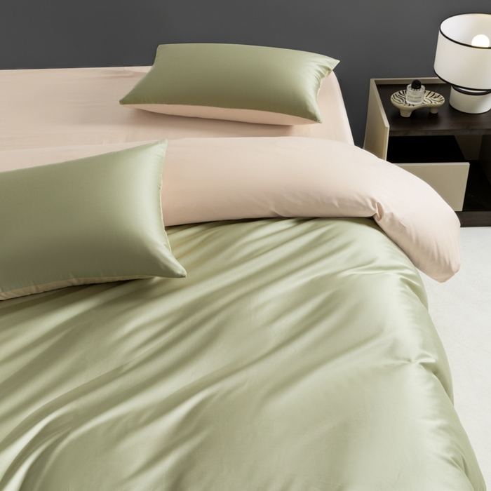 91家纺网 家纺一手货源 找家纺 （总）栩裕纺织 2025新款50S长绒棉经典双拼四件套-孚星