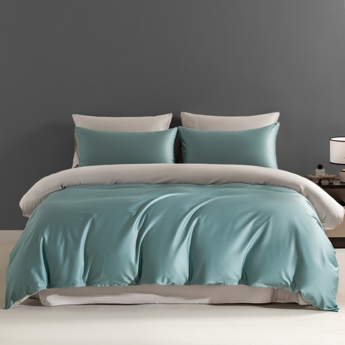 91家纺网 家纺一手货源 找家纺 （总）栩裕纺织 2025新款50S长绒棉经典双拼四件套-孚星