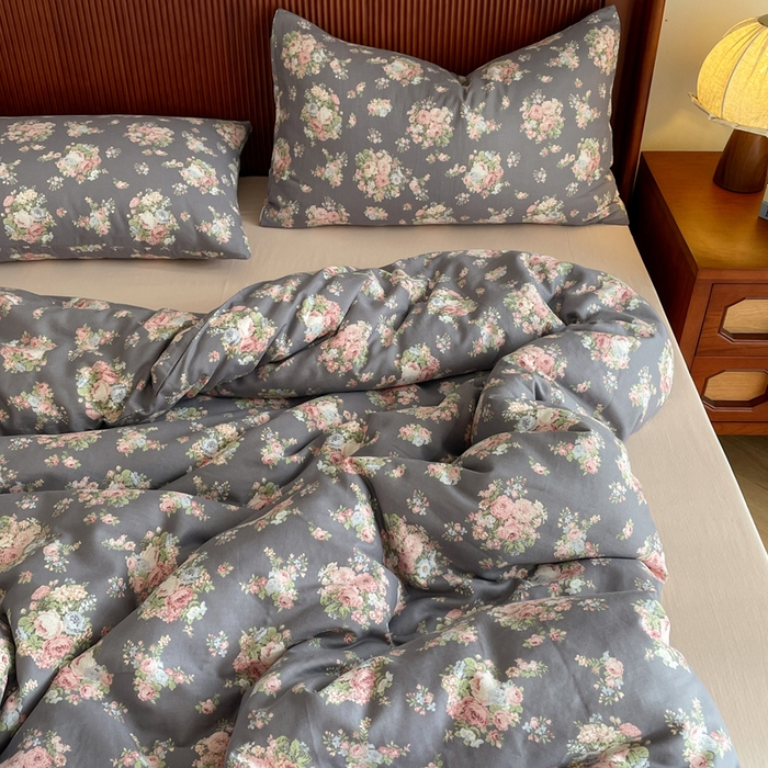 91家纺网 家纺一手货源 找家纺 （总）典曼家纺 2025新款A类母婴级抗菌有氧双层纱亲肤小清新印花三件套四件套