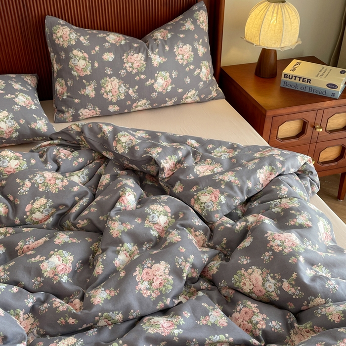 91家纺网 家纺一手货源 找家纺 （总）典曼家纺 2025新款A类母婴级抗菌有氧双层纱亲肤小清新印花三件套四件套