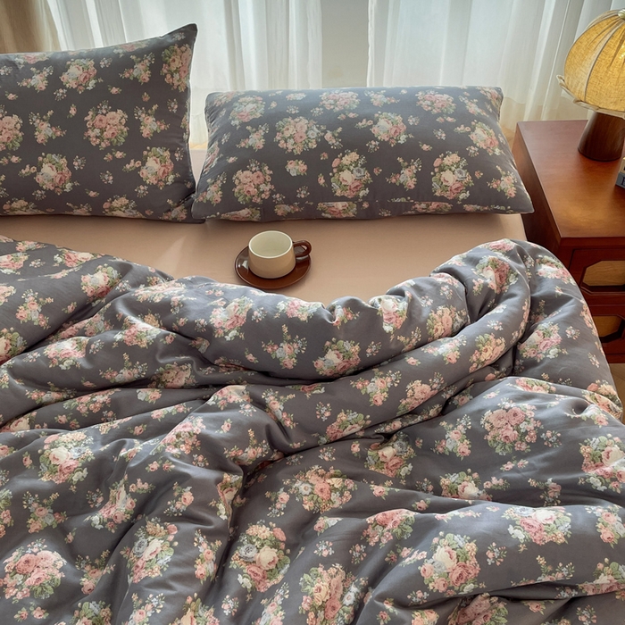 91家纺网 家纺一手货源 找家纺 （总）典曼家纺 2025新款A类母婴级抗菌有氧双层纱亲肤小清新印花三件套四件套