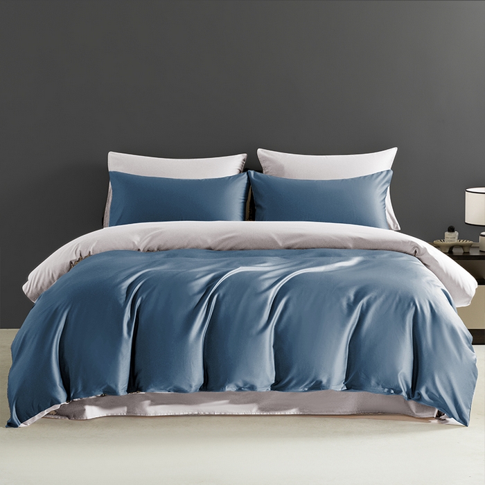 91家纺网 家纺一手货源 找家纺 （总）栩裕纺织 2025新款50S长绒棉经典双拼四件套-孚星