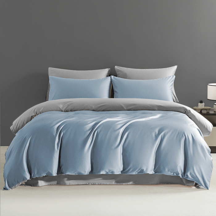 91家纺网 家纺一手货源 找家纺 （总）栩裕纺织 2025新款50S长绒棉经典双拼四件套-孚星