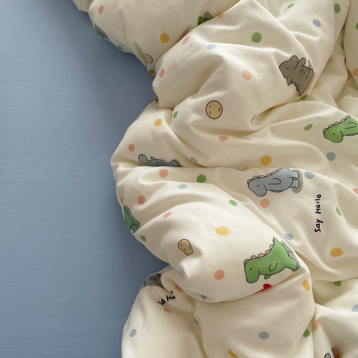 91家纺网 家纺一手货源 找家纺 （总）典曼家纺 2025新款A类母婴级抗菌有氧双层纱亲肤小清新印花三件套四件套