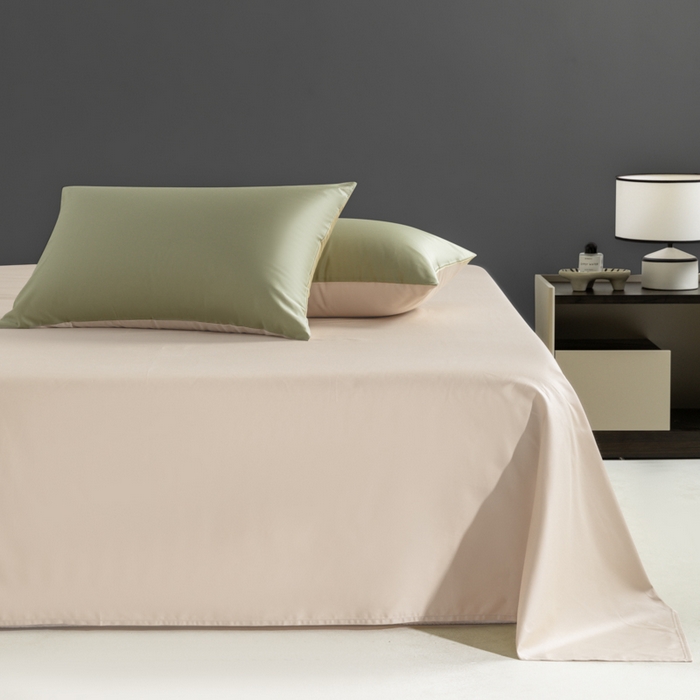 91家纺网 家纺一手货源 找家纺 栩裕纺织 2025新款长绒棉经典双拼四件套-孚星 孚星-抹茶绿