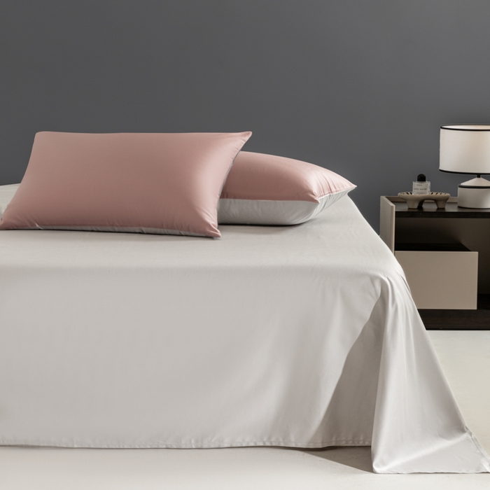 91家纺网 家纺一手货源 找家纺 栩裕纺织 2025新款长绒棉经典双拼四件套-孚星 孚星-珍珠粉