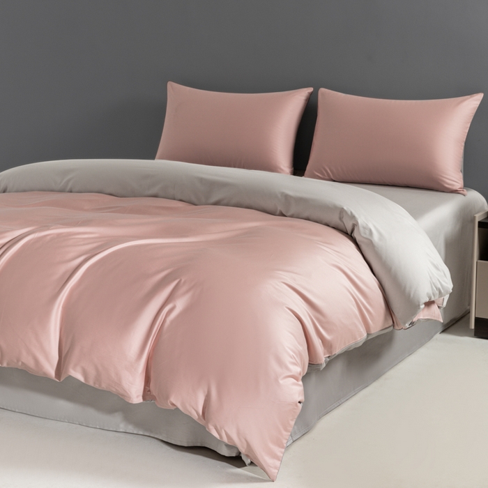 91家纺网 家纺一手货源 找家纺 栩裕纺织 2025新款长绒棉经典双拼四件套-孚星 孚星-珍珠粉