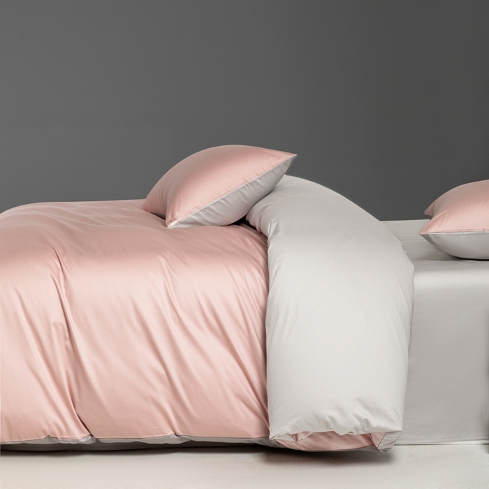 91家纺网 家纺一手货源 找家纺 栩裕纺织 2025新款长绒棉经典双拼四件套-孚星 孚星-珍珠粉