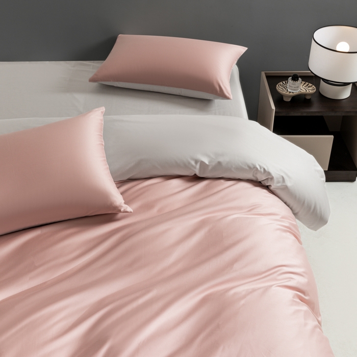 91家纺网 家纺一手货源 找家纺 栩裕纺织 2025新款长绒棉经典双拼四件套-孚星 孚星-珍珠粉