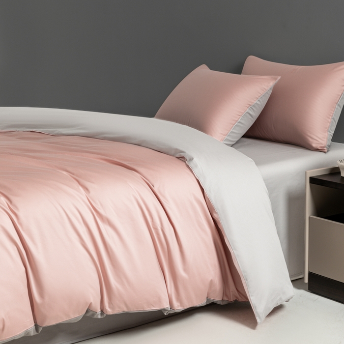 91家纺网 家纺一手货源 找家纺 栩裕纺织 2025新款长绒棉经典双拼四件套-孚星 孚星-珍珠粉