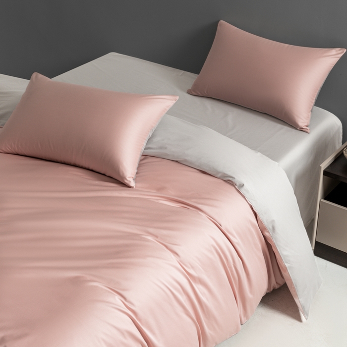 91家纺网 家纺一手货源 找家纺 栩裕纺织 2025新款长绒棉经典双拼四件套-孚星 孚星-珍珠粉