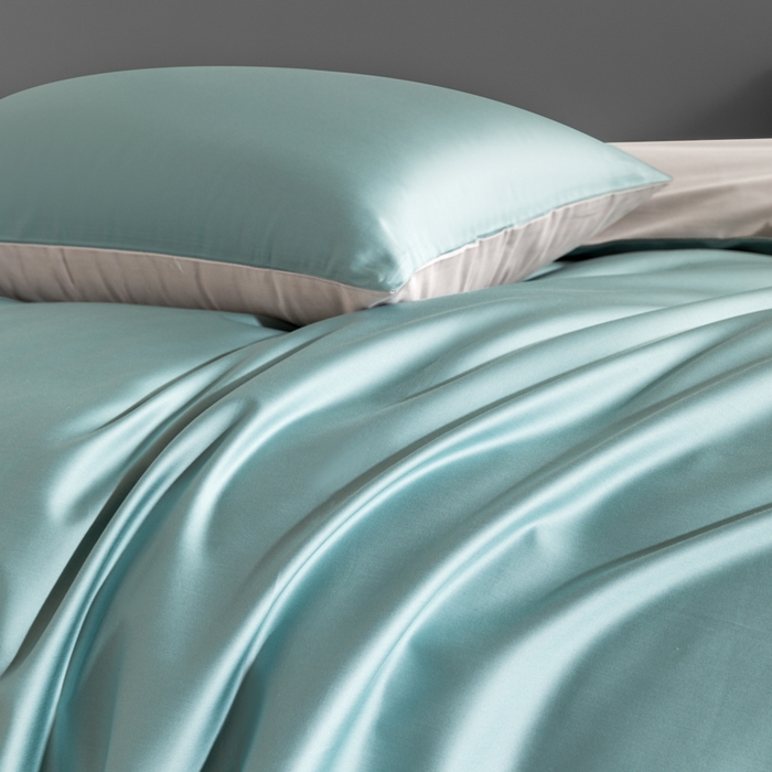 91家纺网 家纺一手货源 找家纺 栩裕纺织 2025新款长绒棉经典双拼四件套-孚星 孚星-北岛绿