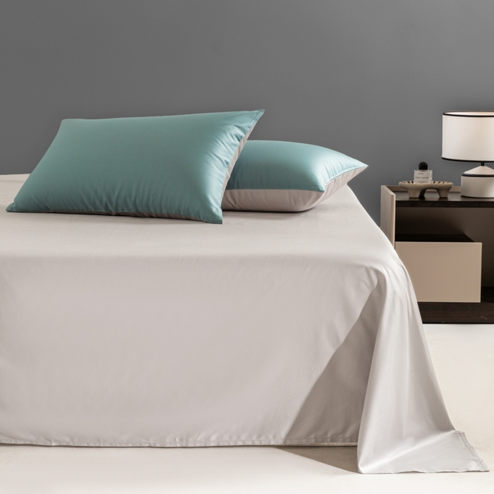 91家纺网 家纺一手货源 找家纺 栩裕纺织 2025新款长绒棉经典双拼四件套-孚星 孚星-北岛绿