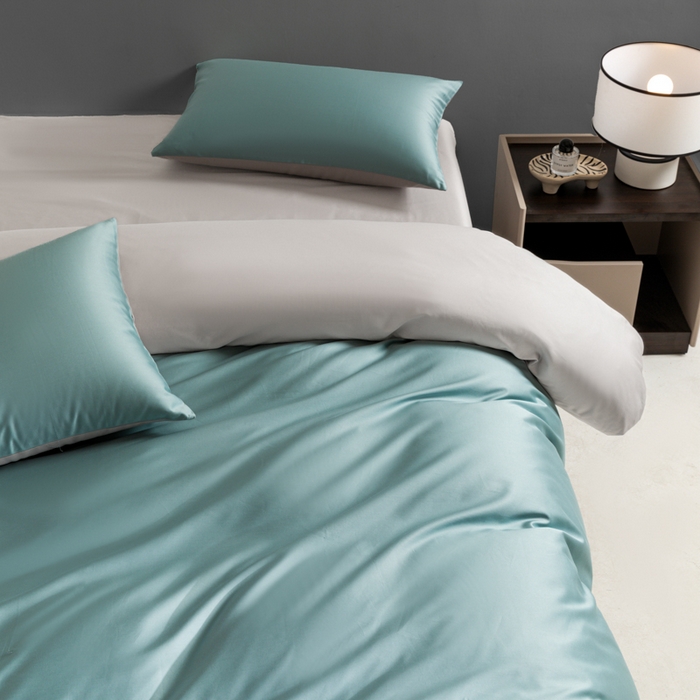 91家纺网 家纺一手货源 找家纺 栩裕纺织 2025新款长绒棉经典双拼四件套-孚星 孚星-北岛绿