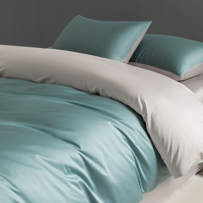 91家纺网 家纺一手货源 找家纺 栩裕纺织 2025新款长绒棉经典双拼四件套-孚星 孚星-北岛绿