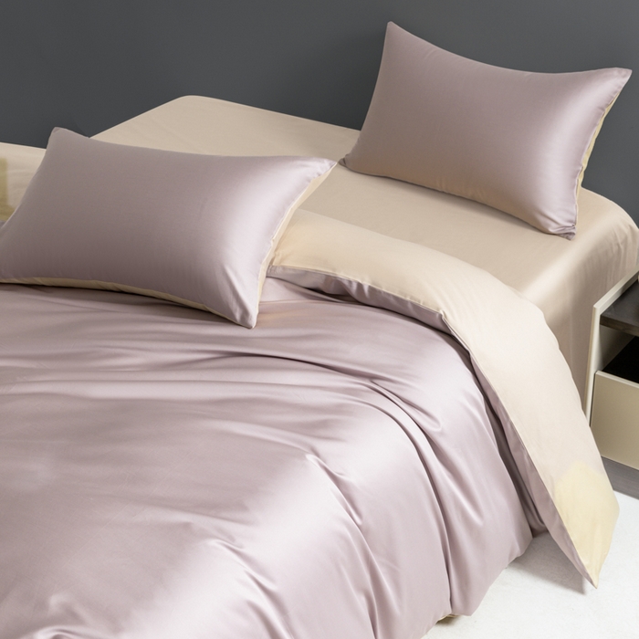 91家纺网 家纺一手货源 找家纺 栩裕纺织 2025新款长绒棉经典双拼四件套-孚星 孚星-优雅紫