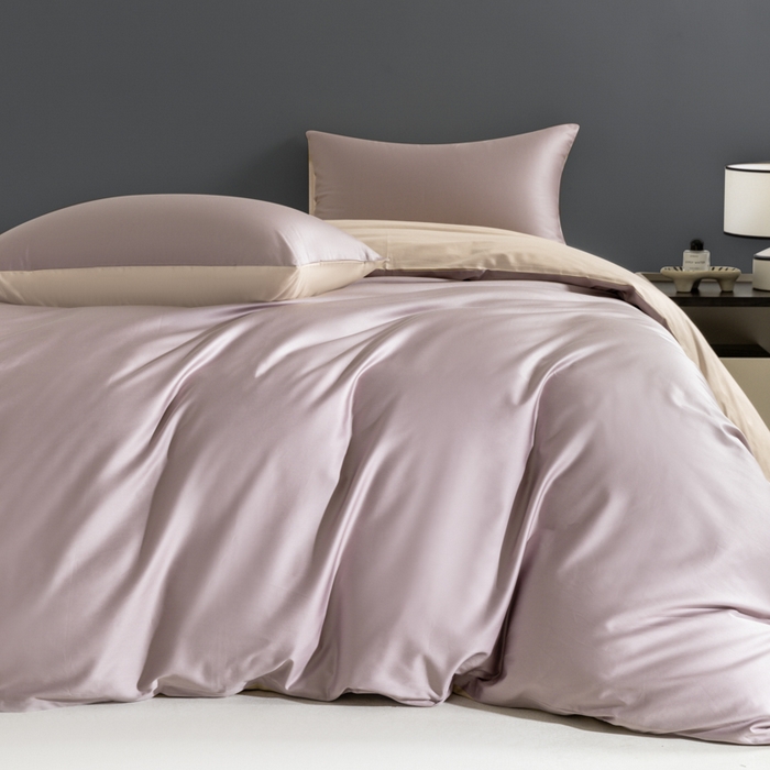 91家纺网 家纺一手货源 找家纺 栩裕纺织 2025新款长绒棉经典双拼四件套-孚星 孚星-优雅紫